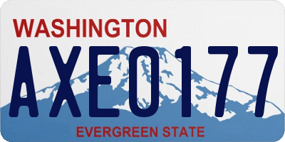 WA license plate AXE0177
