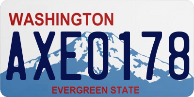 WA license plate AXE0178