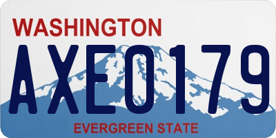 WA license plate AXE0179