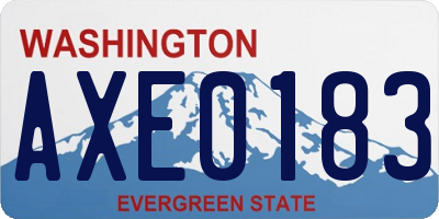 WA license plate AXE0183