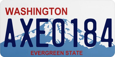 WA license plate AXE0184