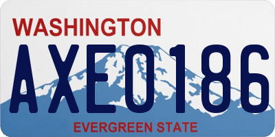 WA license plate AXE0186