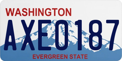 WA license plate AXE0187