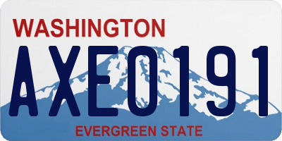 WA license plate AXE0191