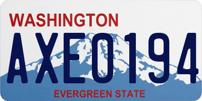 WA license plate AXE0194