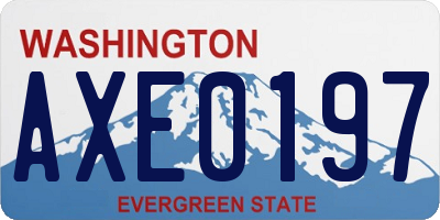 WA license plate AXE0197