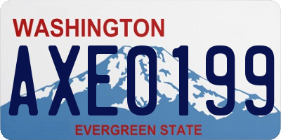 WA license plate AXE0199
