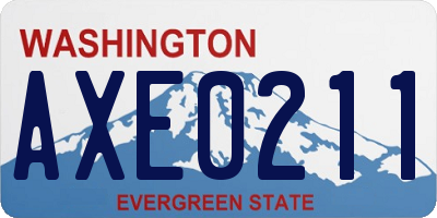 WA license plate AXE0211