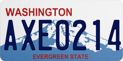 WA license plate AXE0214