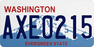 WA license plate AXE0215