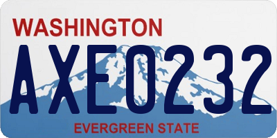 WA license plate AXE0232