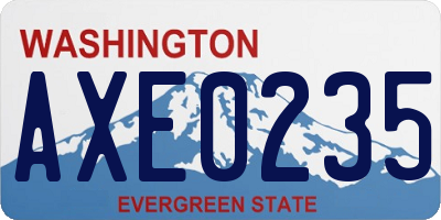 WA license plate AXE0235
