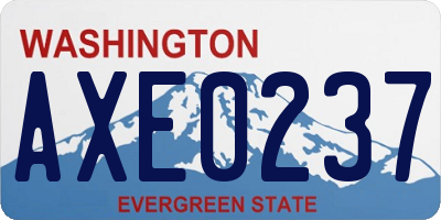 WA license plate AXE0237