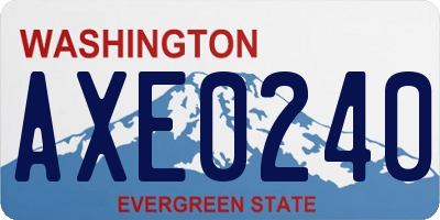 WA license plate AXE0240