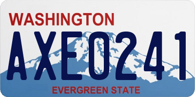 WA license plate AXE0241