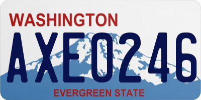 WA license plate AXE0246