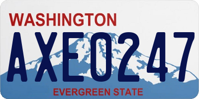 WA license plate AXE0247