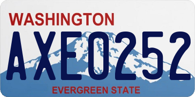 WA license plate AXE0252