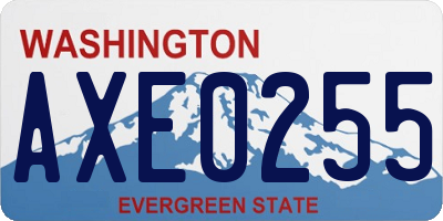 WA license plate AXE0255