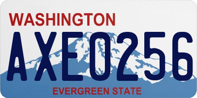 WA license plate AXE0256