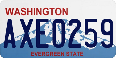 WA license plate AXE0259
