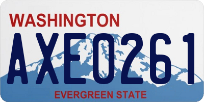 WA license plate AXE0261