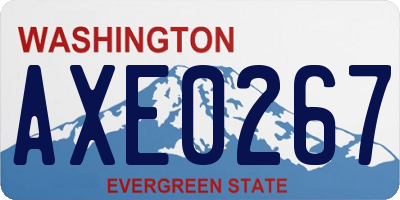WA license plate AXE0267