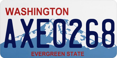 WA license plate AXE0268