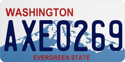WA license plate AXE0269