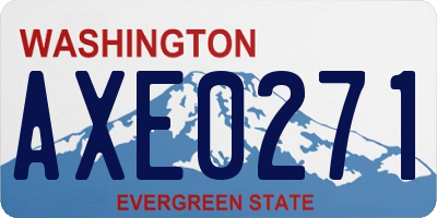 WA license plate AXE0271