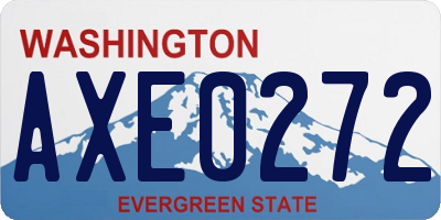 WA license plate AXE0272