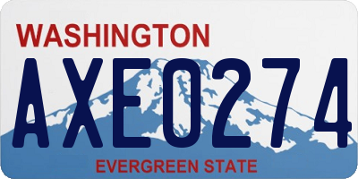 WA license plate AXE0274