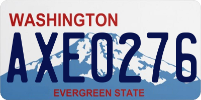 WA license plate AXE0276