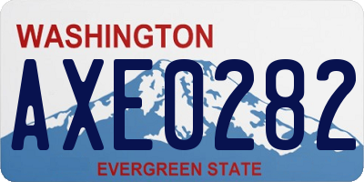 WA license plate AXE0282
