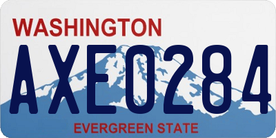 WA license plate AXE0284