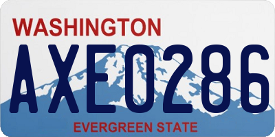 WA license plate AXE0286