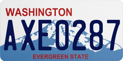 WA license plate AXE0287