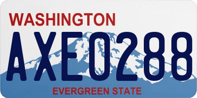 WA license plate AXE0288