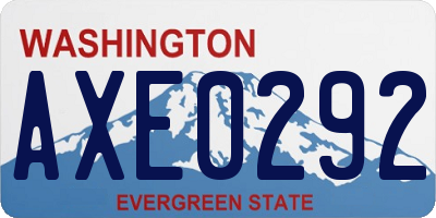 WA license plate AXE0292