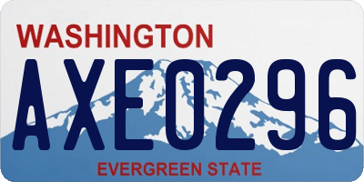WA license plate AXE0296
