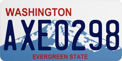 WA license plate AXE0298