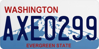 WA license plate AXE0299