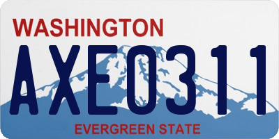 WA license plate AXE0311