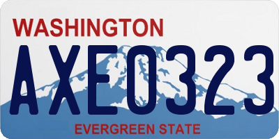 WA license plate AXE0323
