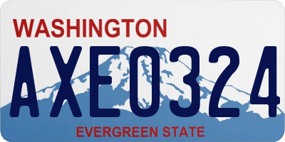 WA license plate AXE0324