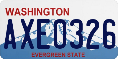 WA license plate AXE0326
