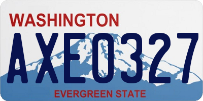 WA license plate AXE0327