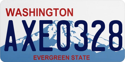 WA license plate AXE0328