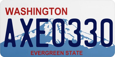 WA license plate AXE0330