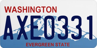 WA license plate AXE0331